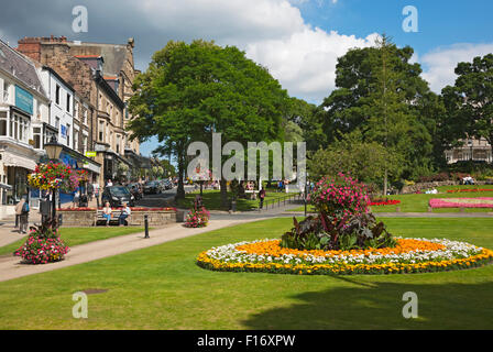 Public gardens garden park in summer Montpellier Parade Harrogate town centre North Yorkshire England UK United Kingdom GB Great Britain Stock Photo