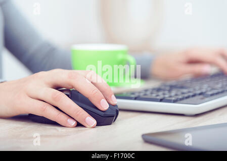 Woman's hands on a keyboard. Stock Photo