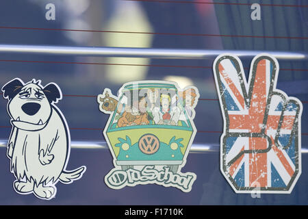 Stickers on a Volkswagen Camper Van Stock Photo