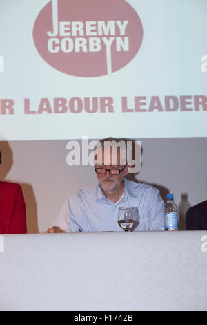 Exeter Devon UK 28 August 2015 Jeremy Corbyn Rally With a panel of Exeter local Labour Party Leadership and members Stock Photo
