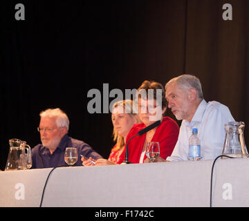 Exeter Devon UK 28 August 2015 Jeremy Corbyn Rally With a panel of Exeter local Labour Party Leadership and members Stock Photo