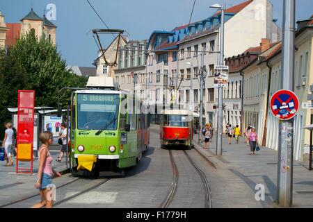 Metro tram trains Bratislava transportation track Stock Photo