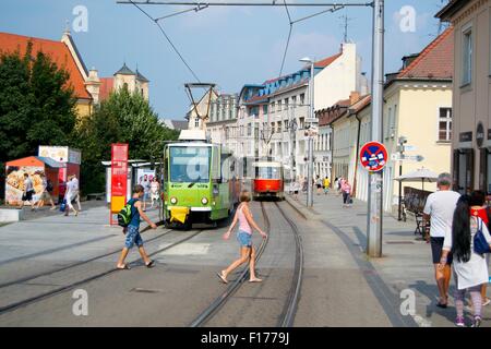 Metro tram trains Bratislava transportation track Stock Photo