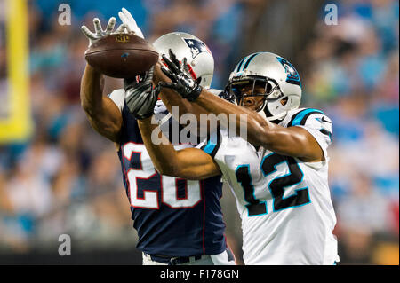 Carolina Panthers wide receiver Mike Strachan (86) runs on the field ...