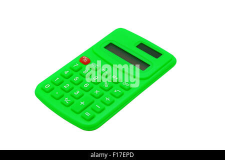 green calculation isolated on white background Stock Photo