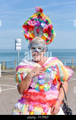 Margate, Kent, UK. 29th August, 2015. A flamboyant Tina from Canterbury dressed to impress at the Kent Pride celebrations in the seaside town of Margate. Alamy Live News/Photographer: Credit:  Gordon Scammell Stock Photo