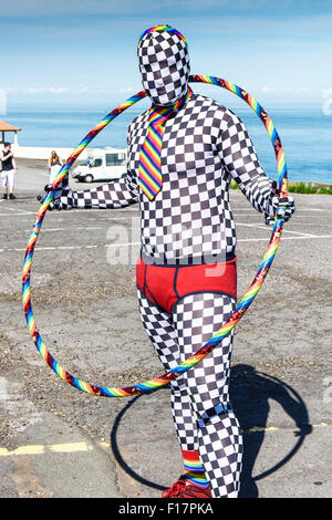 Margate, Kent, UK. 29th August, 2015. Andy from London wears a surreal costume during the Kent Pride celebrations in the seaside town of Margate. Alamy Live News/Photographer: Credit:  Gordon Scammell Stock Photo