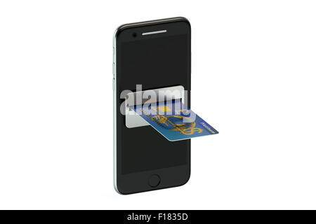 Mobile payment concept isolated on white background Stock Photo