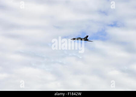 The last flying Avro Vulcan Bomber aircraft XH558, flying as part of the Clacton on sea airshow. Stock Photo