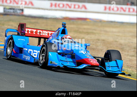 Sonoma, California, USA. 29th Aug, 2015. Chip Ganassi Racing driver TONY KANAAN (10) during Saturday morning practice for the GoPro Grand Prix of Sonoma. © Scott Beley/ZUMA Wire/Alamy Live News Stock Photo