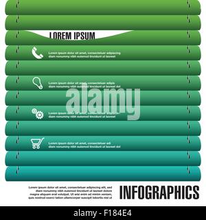Abstract Venetian Blinds Infographic for Print or Web Stock Vector