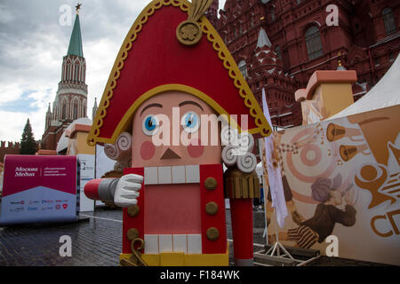 Moscow, Russia. 29th Aug, 2015. Playground of 'Spasskaya Tower for Kids' as part of the International Military Music Festival “Spasskaya Tower” on Red square in Moscow, Russia Stock Photo