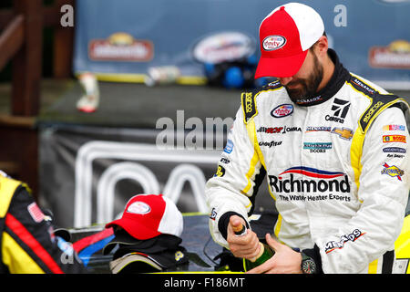 Elkhart Lake, WI, USA. 29th Aug, 2015. Elkhart Lake, WI - Aug 29, 2015: Paul Menard (33) wins the Road America 180 Fired up by Johnsonville at Road America in Elkhart Lake, WI. © csm/Alamy Live News Stock Photo