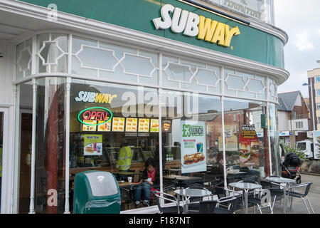 Subway restaurant cafe in Lytham St Annes,Lancashire,England,United Kingdom Stock Photo