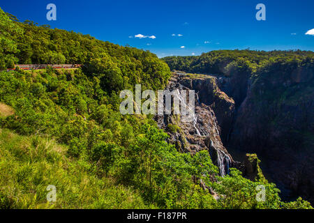 View of Barron Falls and Kuranda Scenic Railways, Queensland, Australia Stock Photo