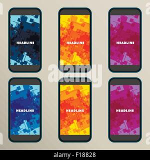 Set of abstract backgrounds for square screens Stock Vector