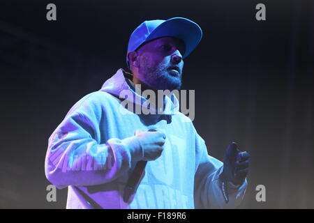 Leeds, Yorkshire UK. 29th August, 2015. Limp Bizkit perform live on the NME Stage at Leeds Festival 2015 Credit:  Simon Newbury/Alamy Live News Stock Photo