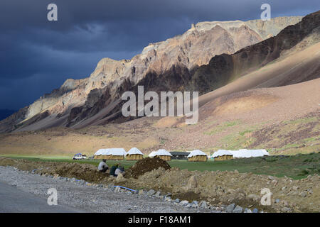 Beautiful Ladakh India at Jammu and Kashmir Himalayas Colorful Mountains Scenery view Stock Photo