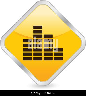 Yellow square icon isolated on a white background. Vector illustration. Stock Vector