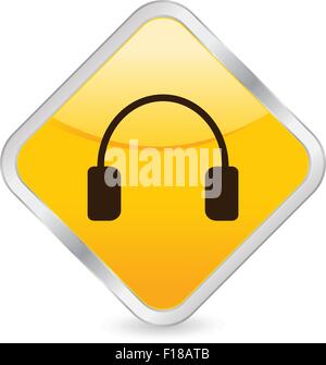 Yellow square icon isolated on a white background. Vector illustration. Stock Vector
