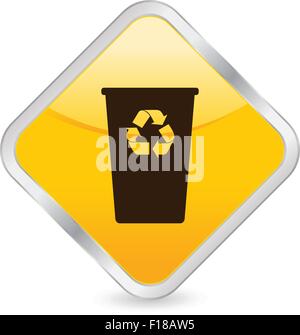 Yellow square icon isolated on a white background. Vector illustration. Stock Vector