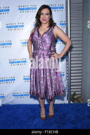 Culver City, California, USA. 29th Aug, 2015. Jennifer Tilly arrives for the Mercy for Animals presents 'Hidden Heroes' Gala at Unici Casa. © Lisa O'Connor/ZUMA Wire/Alamy Live News Stock Photo