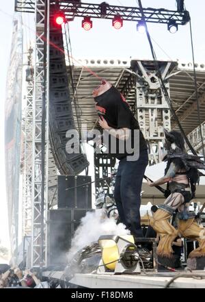 Denver, Colorado, USA. 29th Aug, 2015. GWAR got the crowd going with the usual spraying into the crowd during Riot Fest in Denver Day 2. Riot Fest Denver will end Sunday Evening. Credit:  Hector Acevedo/ZUMA Wire/Alamy Live News Stock Photo