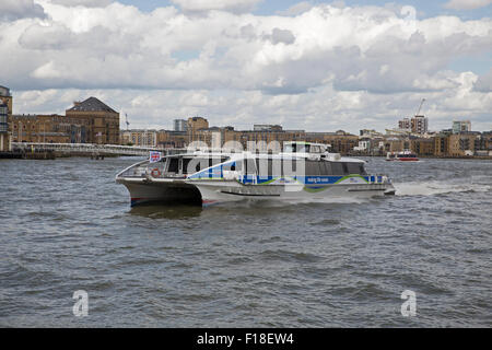 Thames Clipper river cruise boat on the River Thames in London Stock Photo
