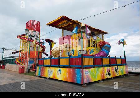 Helter Skelter and slide on the North Pier in Blackpool, Lancashire Stock Photo