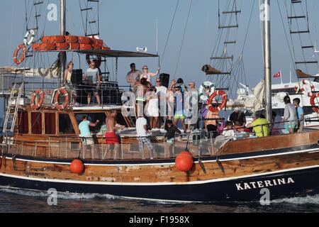 kos returning katerina town pleasure boat trip alamy turkey