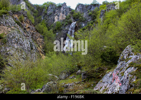 Waterfall at Nevidio canyon in Montenegro Stock Photo