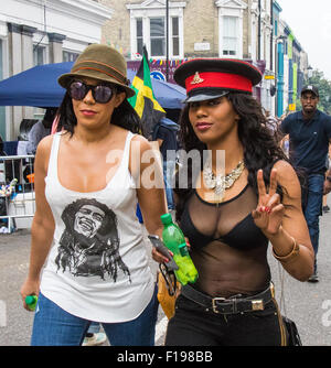 London, UK. 30th August, 2015. Revellers enjoy day one of the Notting Hill Carnival. Credit:  Paul Davey/Alamy Live News Stock Photo