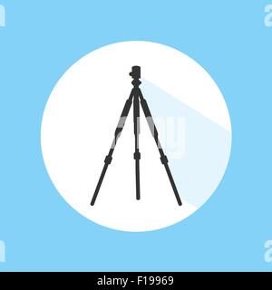Camera Tripod Digital Technology Equipment Pro Silhouette Icon Vector Illustration Stock Vector