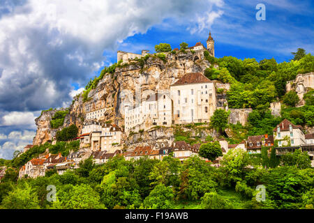 Rocamadour - impressive medieval village and castle in France, touristic attraction Stock Photo