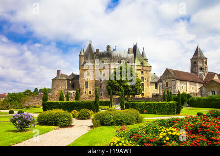 impressive castles of France - Jumilhac-le-grand with beautiful gardens Stock Photo