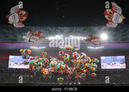 Beijing, China. 30th Aug, 2015. Closing ceremony at the end of the Beijing 2015 IAAF World Championships at the National Stadium, also known as Bird's Nest, in Beijing, China, 30 August 2015. Photo: Michael Kappeler/dpa/Alamy Live News Stock Photo