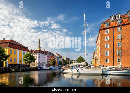 Christianhavns Canal, Christianshavn, Copenhagen, Capital Region of Denmark, Denmark Stock Photo