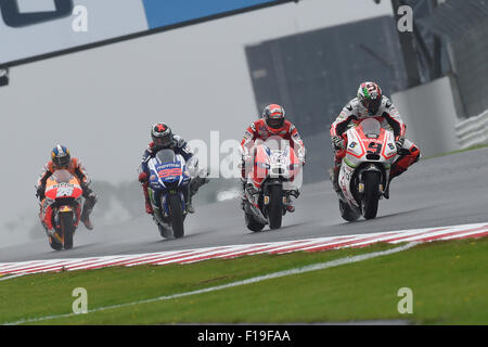 Silverstone, Northants, UK. 30th Aug, 2015. OCTO British Grand Prix. Danilo Petrucci (Pramac Team) during the race with a 2nd place finish Credit:  Action Plus Sports/Alamy Live News Stock Photo