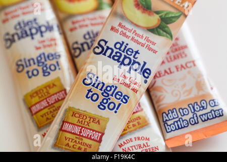 Diet Snapple Singles to Go iced tea mix packages - USA Stock Photo