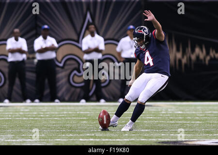 New Orleans, Lousiana, USA. 30th Aug, 2015. [Randy Bullock] during the game between the New Orleans Saints and the Houston Texans at the Mercedes-Benz Superdome in New Orleans, LA. Credit:  Cal Sport Media/Alamy Live News Stock Photo