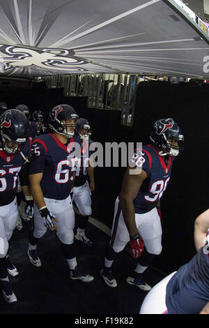 New Orleans, Lousiana, USA. 30th Aug, 2015. Houston Texans center Greg Mancz (65) during the game between the New Orleans Saints and the Houston Texans at the Mercedes-Benz Superdome in New Orleans, LA. Credit:  Cal Sport Media/Alamy Live News Stock Photo