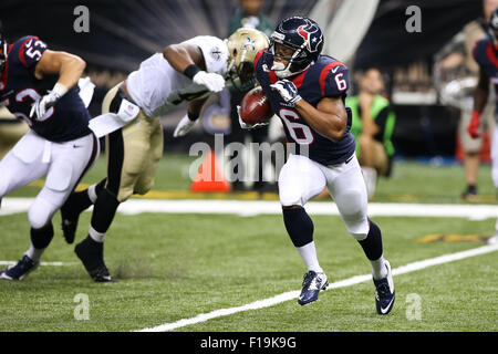 New Orleans, Lousiana, USA. 30th Aug, 2015. Houston Texans wide receiver Chandler Worthy (6) during the game between the New Orleans Saints and the Houston Texans at the Mercedes-Benz Superdome in New Orleans, LA. Credit:  Cal Sport Media/Alamy Live News Stock Photo