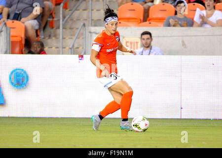 Houston, TX, USA. 30th Aug, 2015. Houston Dash defender Ella Masar #30 plays the ball forward on an offensive attack during the NWSL regular season match between the Houston Dash and the Boston Breakers from BBVA Compass Stadium in Houston, TX. Credit image: Erik Williams/Cal Sport Media/Alamy Live News Stock Photo