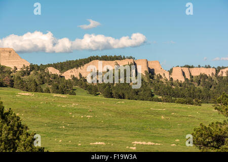 Nebraska, Crawford, Fort Robinson State Park, cliffs east of Soldier Creek Road Stock Photo