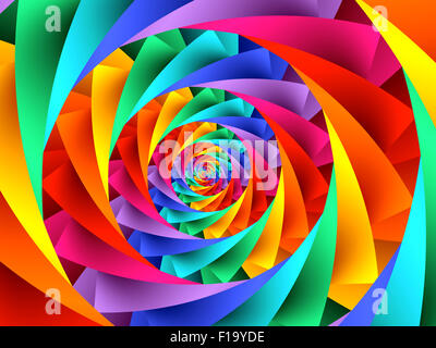 Beautiful Psychedelic Rainbow Spiral Background Stock Photo