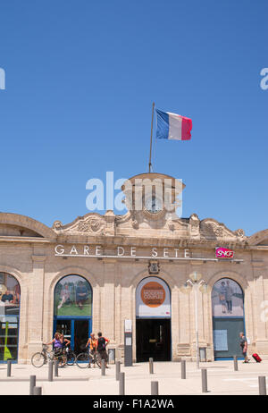 The railway station Sète, Hérault, Languedoc-Roussillon, France, Europe Stock Photo