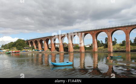 Brick viaduct Montrose Scotland  August 2015 Stock Photo