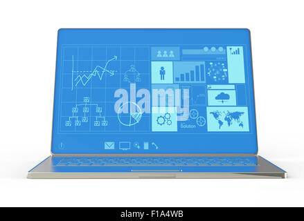 laptop notebook ultrabook with new inteface as concept Stock Photo