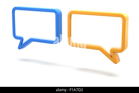 3D illustration of two speech bubbles with text Thank You in English ...