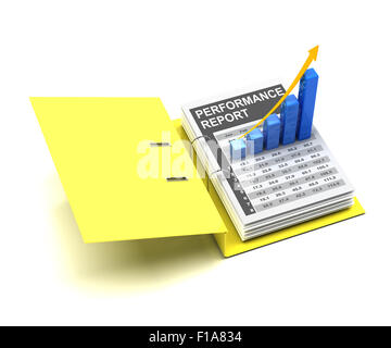 Business graph in a folder Stock Photo